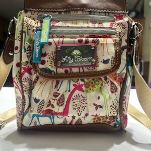 Lily Bloom Colorful Giraffe Animal Print Crossbody Bag